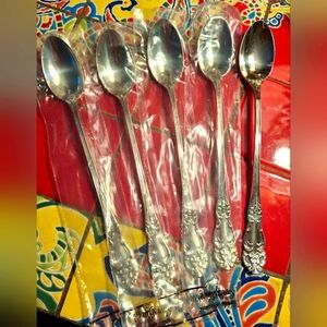 Reed & Barton "Festivity" Sim Tiger Lily Iced Teaspoons Set Of 5 NWT